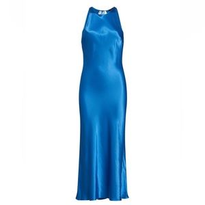 Rails Solene Satin Sleeveless Midi-Dress Blue (40% OFF!)